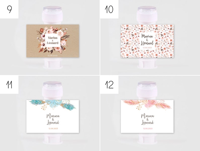 Personalized labels for soap bubble tubes, guest gifts for baptism, birthday, wedding image 4