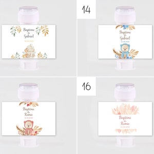 Personalized labels for soap bubble tubes, guest gifts for baptism, birthday, wedding image 5