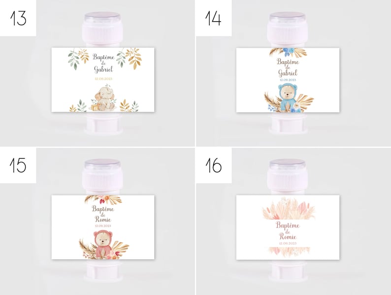 Personalized labels for soap bubble tubes, guest gifts for baptism, birthday, wedding image 5