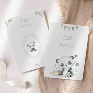 Carte dents bébé, carte quenottes, petite souris, motif panda