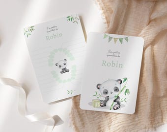 Carte dents bébé, carte quenottes, petite souris, motif panda