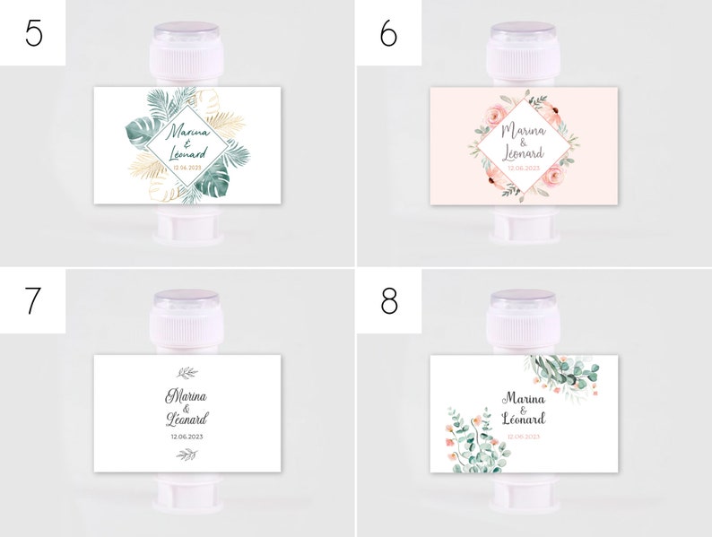 Personalized labels for soap bubble tubes, guest gifts for baptism, birthday, wedding image 3