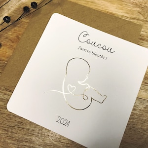 Carte annonce grossesse, carte grossesse avec dorure personnalisée image 2
