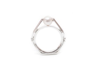 ANILLO plata y perla cultivada