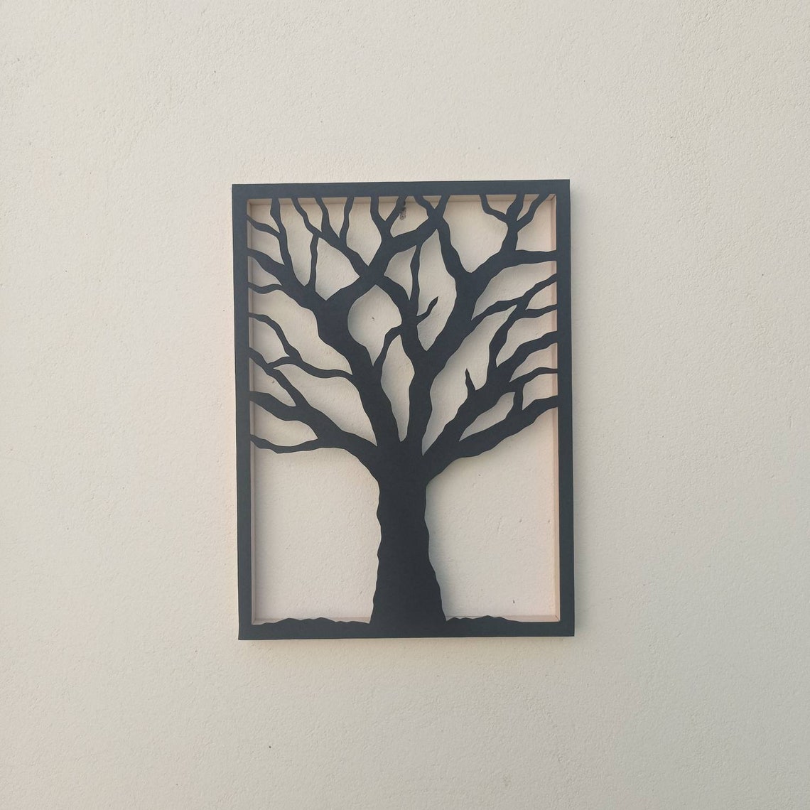 Black Tree Wall Decor Paper Art Tree Wall Decor Handmade Etsy