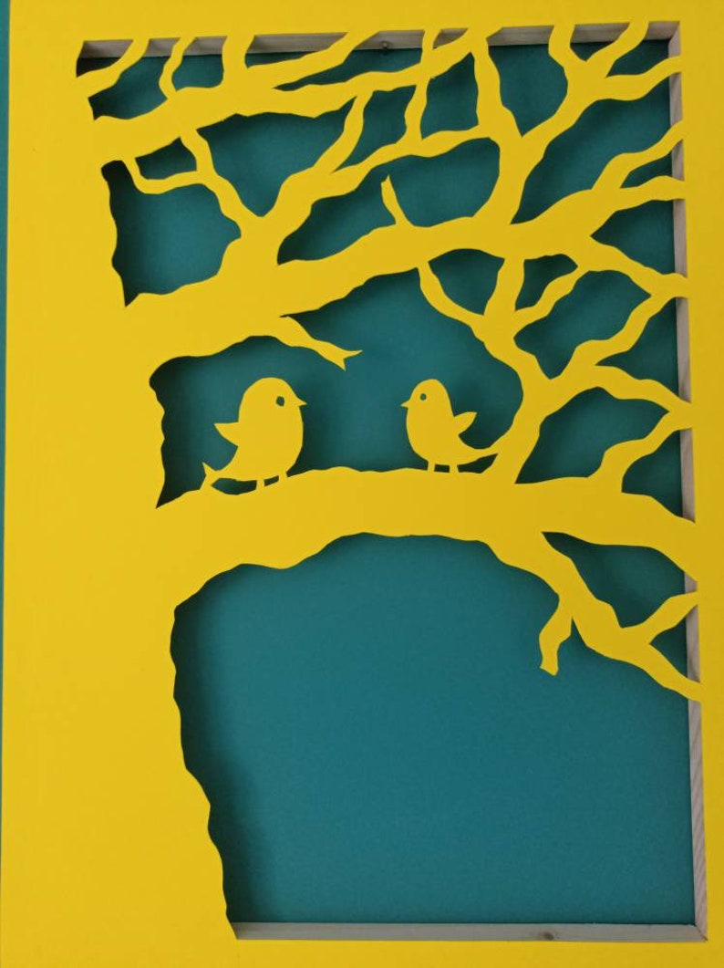 Blue Wall Decor Paper Artwork Wall Decor Housewarming Gift Etsy