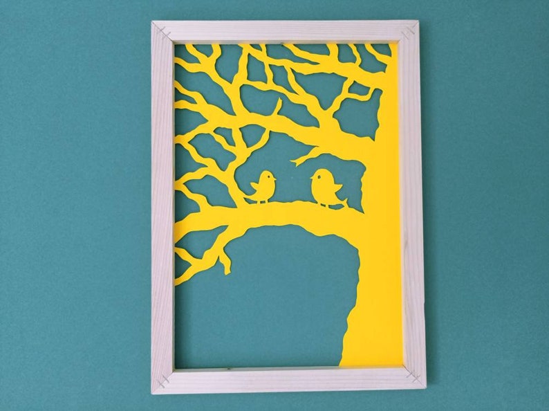 Blue Wall Decor Paper Artwork Wall Decor Housewarming Gift Etsy