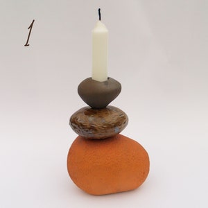 Handgemachter Kerzenhalter aus Keramik, Steinzeug-Kerzenhalter, Keramik-Dekoration, Keramik-Dekor, Kerzenliebhaber-Geschenk Bild 3