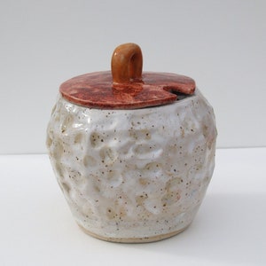 Ceramic handmade sugar bowl, ceramics, pottery stoneware sucrier housewarming kitchen decor mother's day gift for mom red spiral white green zdjęcie 8