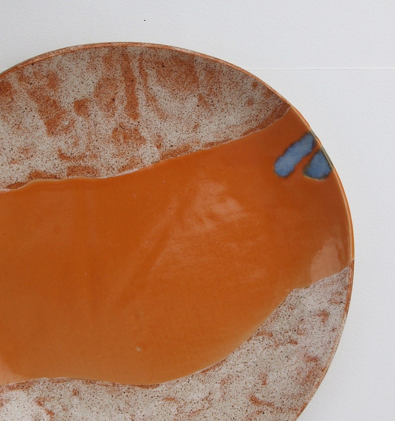 Handmade ceramic dinner plate dinnerware stoneware centerpiece easter gift birthday table decor decoration modern ceramics pottery platter