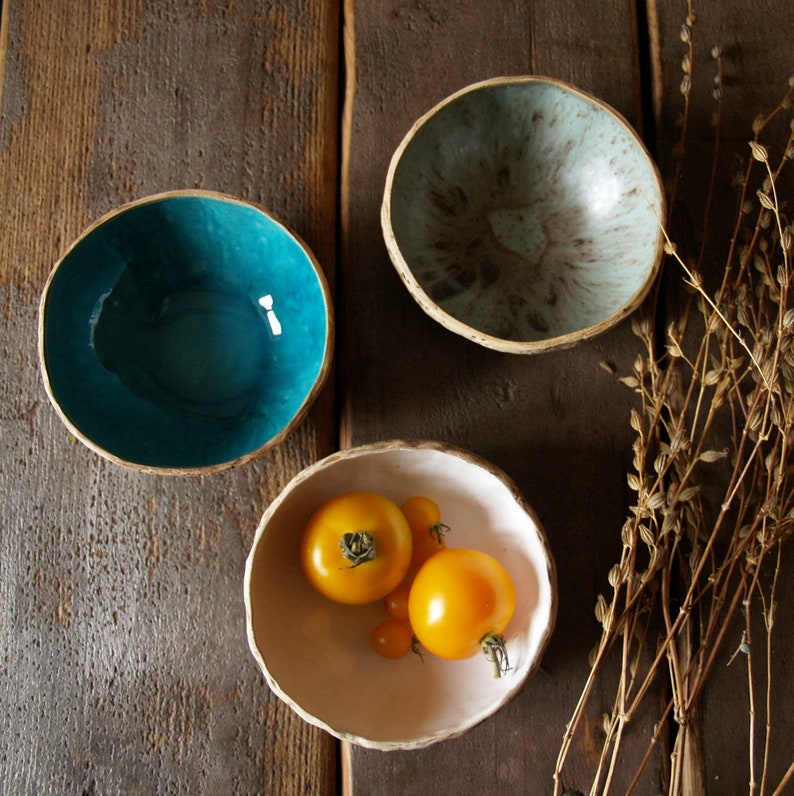Stoneware bowl, handmade soup bowl, rice bowl, blue, white & gray handmade dinnerware, Polish pottery, modern ceramics, rustic dinnerware image 4