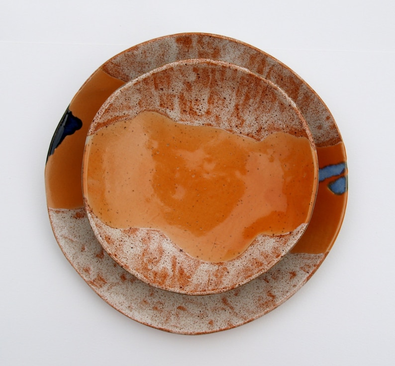 Handmade ceramic dinner plate dinnerware stoneware centerpiece easter gift birthday table decor decoration modern ceramics pottery platter