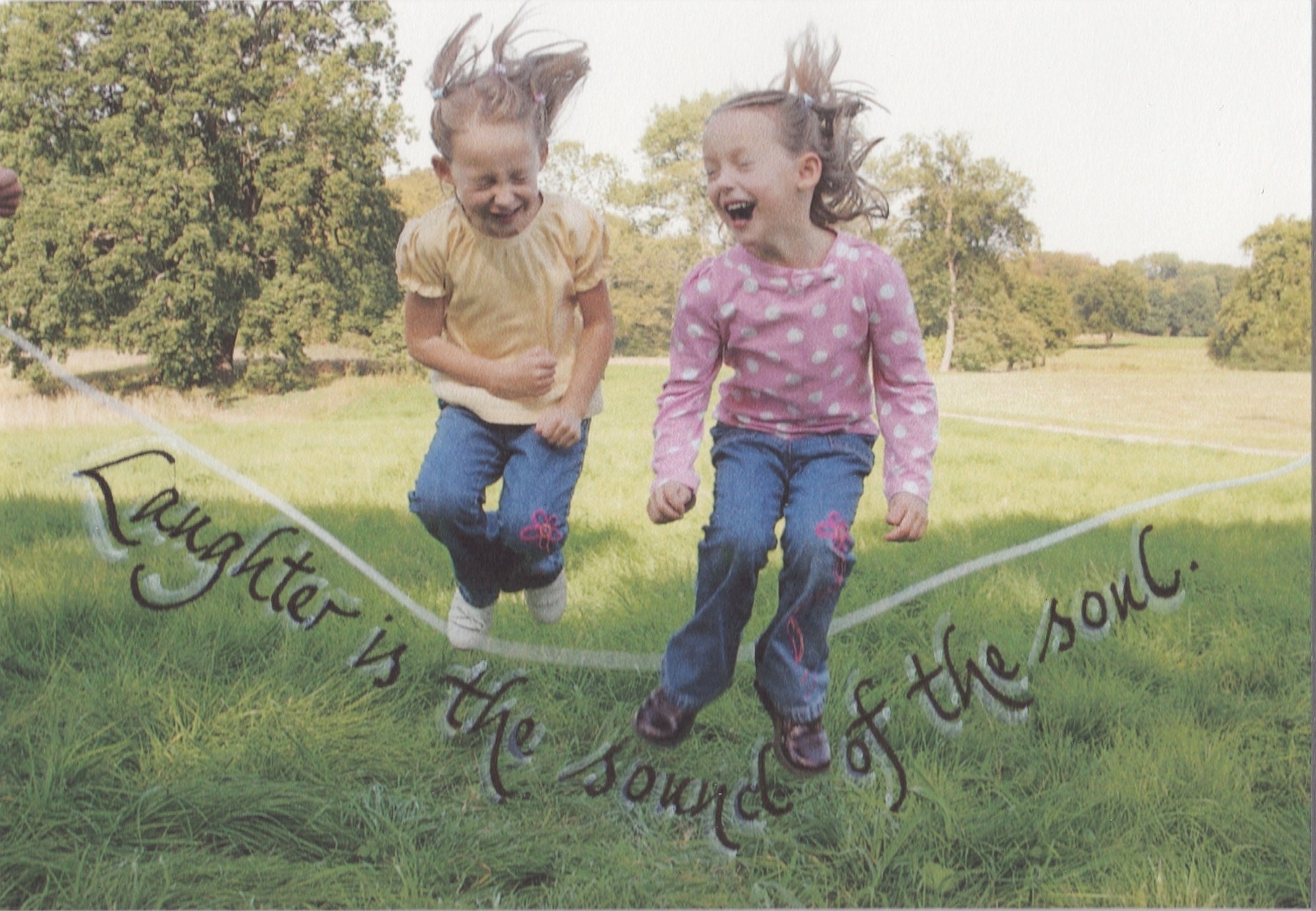 Laughter is the Sound of the Soul Print of Two Girls on Swing Etsy