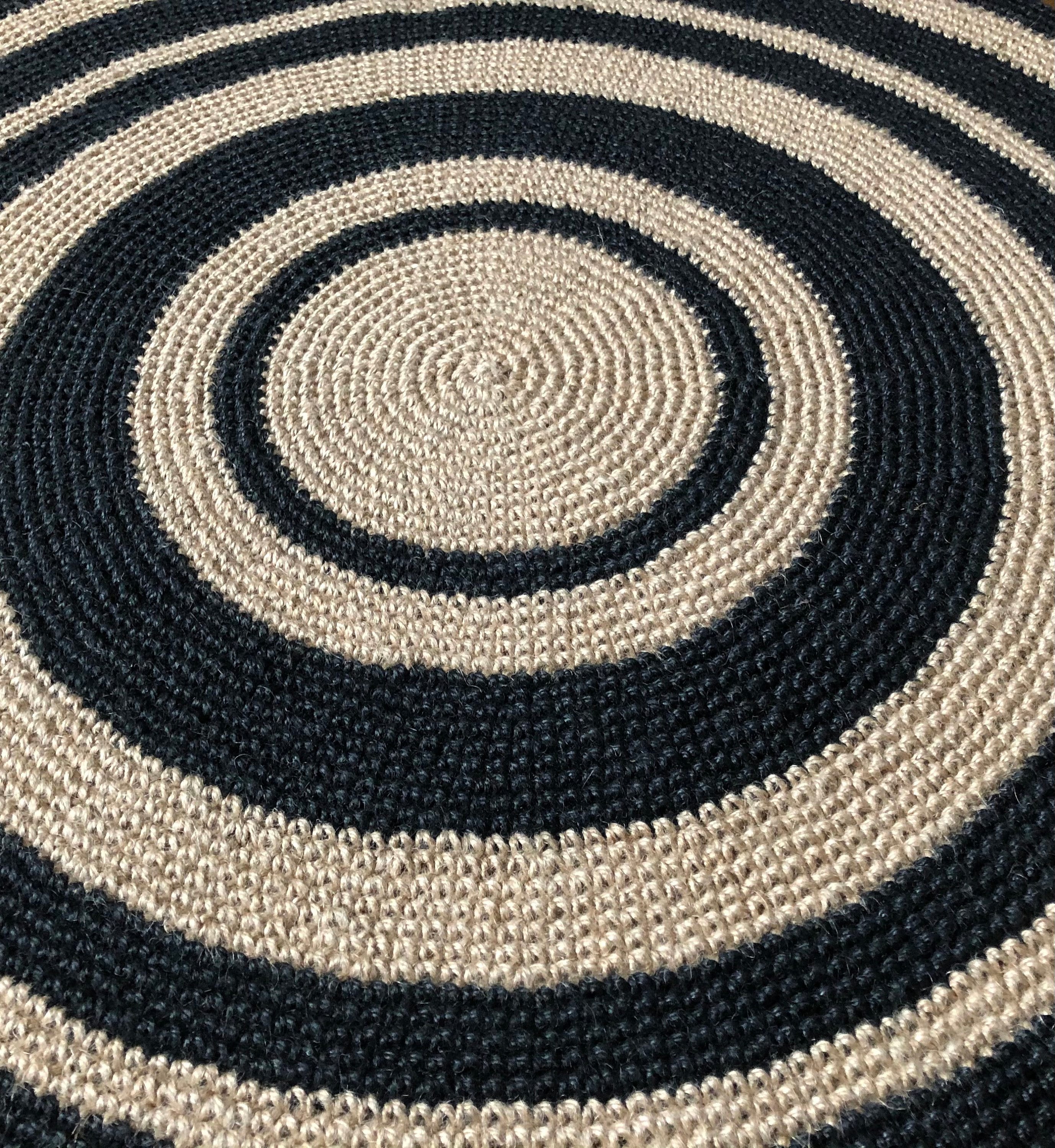 CROCHET JUTE RUG Made From 100 Jute Twine Etsy