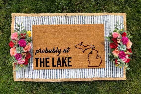 Probably At The Lake Welcome Mat Funny Doormat Funny Etsy