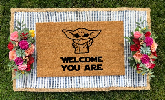 Baby Yoda Welcome Mat Funny Doormat Funny Welcome Mat Hilarious Doormat New Homeowner Gift Star Wars Doormat