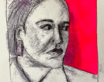 Lady Day, Billie Holiday, Obra de arte original en monotipo, 1 de 1
