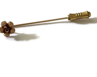 Vintage Gold Tone Flower Hat Pin