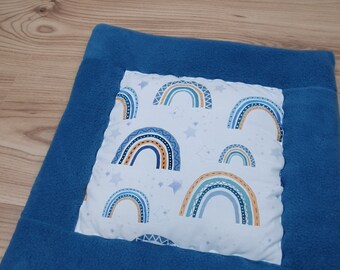 Thick crawling blanket * Rainbow blue * Playing blanket for birth or baptism * Tessalinchen