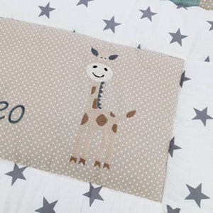 Krabbeldecke personalisiert Patchwork Decke Baby Giraffe Krabbeldecke mit Namen Tessalinchen Bild 8