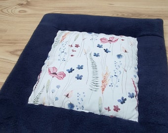 Personalized crawling blanket * Cornflowers dark blue * Playing blanket for birth or baptism * Tessalinchen