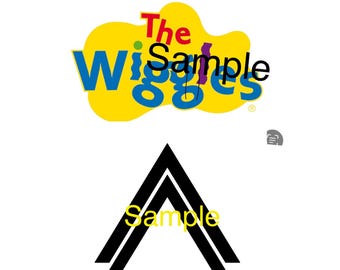 Wiggles DIY logo and double v iron on vinyl decal- material only-