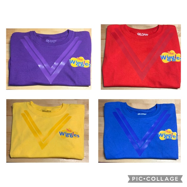 Wiggles tshirt with logo and double V- any colour available- price is per Tshirt