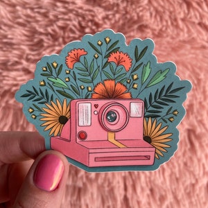 Sticker pour appareil photo Polaroid | style vintage | Lavable au lave-vaisselle et résistant aux intempéries || 3 po. || pour bouteilles d'eau, ordinateurs portables, journal | cadeau photographe
