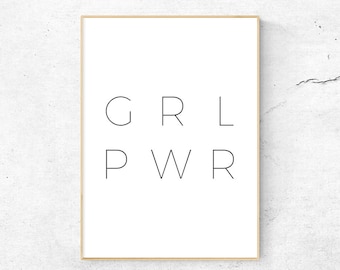 Grl Pwr Mädchen Wand Kunst Druck, Poster für Mädchen (Digitaler Download)