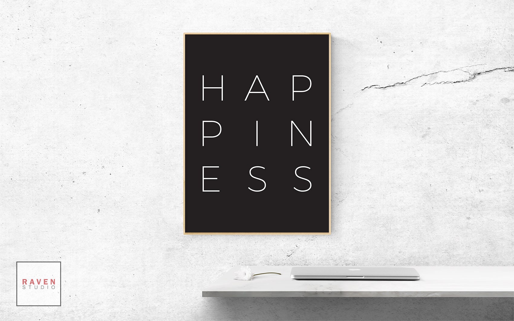 Happiness Printable Wall Art Happiness Print inspirational Etsy