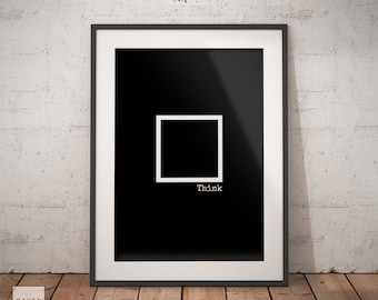 Think Outside the Box-print, Scandinavische kunst (digitale download)