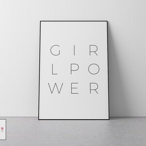 Girl Power, Girl Power Print, Feminist print, Girl Power Poster, Female Poster, Girls room decor, Grl Pwr, Feminist, Feminist Wall Art, Girl