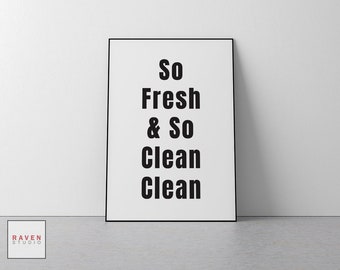 So Fresh So Clean print, moderne badkamerinrichting (digitale download)
