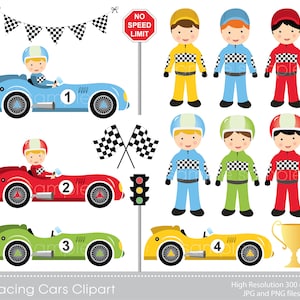 Digitale clipart - raceauto's voor scrapbooking, uitnodigingen, papierkunst, kaarten maken, tafeldecoraties, instant download, alleen VOOR PERSOONLIJK GEBRUIK