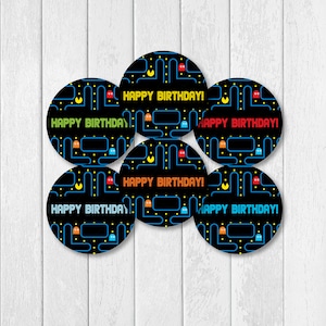 Arcade Cupcake Toppers, Arcade Party, Video Game Toppers, Arcade Birthday, INSTANT DOWNLOAD