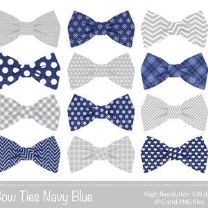 Digitale clipart - vlinderdas clipart, marineblauwe vlinderdas, vlinderdas illustraties, marineblauw, grijs, centerpieces, INSTANT DOWNLOAD