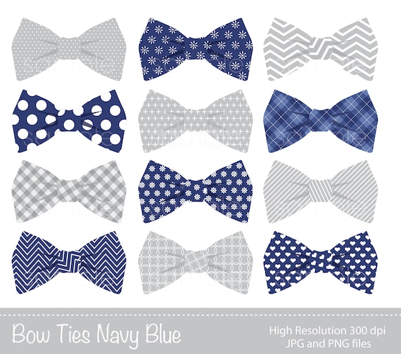 Digital Clipart Bow Tie Clipart Navy Blue Bow Tie Bowtie Etsy