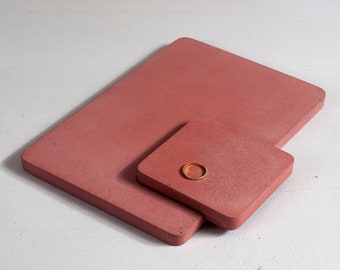 Terracotta Concrete Gradatio Tray | Squared | Concrete | Decorative Tray | Jewelry Holder | Key tray | Modern | Minimalistic |Desk Organizer
