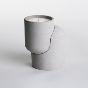 DUO gray organic concrete candle | organic essential oils | beton | hand crafted | vegan | reusable container | eco friendly | aromatherapy
