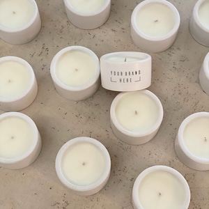 Private Label Candle White Concrete | Parvi | corporate gift | business gift | custom | branded candle | logo candle | personalized candle