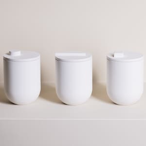 TAPA white concrete candle | organic essential oils | 3 lids | hand crafted | vegan | reusable container | eco friendly | aromatherapy