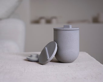 TAPA gray organic concrete candle | organic essential oils | 3 lids | hand crafted | vegan | reusable container | eco friendly|aromatherapy