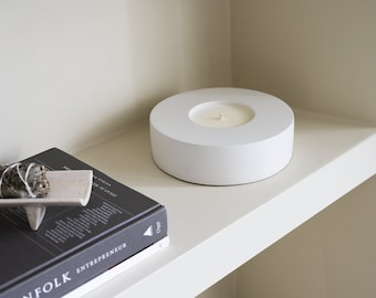 CAVA  white organic concrete candle | organic essential oils | beton | hand crafted | vegan | reusable container | eco friendly|aromatherapy