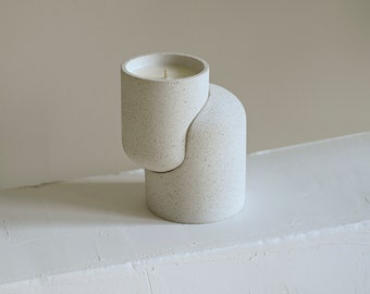 DUO organic concrete candle | organic essential oils | beton | hand poured | vegan | reusable container | eco friendly | aromatherapy