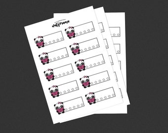 Panda reading stickers-with or without rating stars