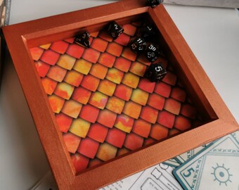 Red Dragon Scales Dice Tray for Tabletop Gaming, Dungeons and Dragons, DnD, Pathfinders, Roleplaying Games, Anime, DnD Accessories, Gift