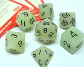 Grey Glow in the Dark Opaque Full 7 Piece Polyhedral Dice Set RPG, D D, Dungeons and Dragons, Roleplaying, Pathfinder, Halloween Dice
