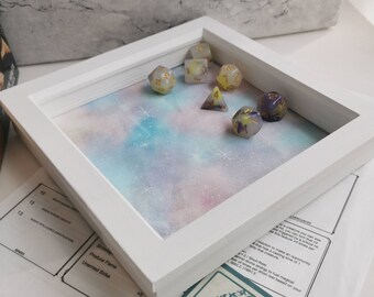 Pastel Galaxy Dice Tray for Tabletop Gaming, Dungeons and Dragons, DnD, Pathfinders, Roleplaying Games, Gift, Wooden Dice Tray