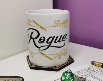 Rogue Class Print Mug - For Dungeons and Dragons, RPGs, Gaming, Tabletop, Multicoloured Mug, DnD Mug, Stocking Filler, DnD gift, D&D Class
