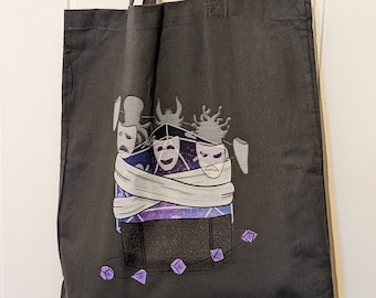 Dungeons and Dragons Tote Bag - Ready to Ship, RPG, Reusable Bag, Zero Waste Product, DnD Gift Bag, Gaming, Eco Friendly Bag